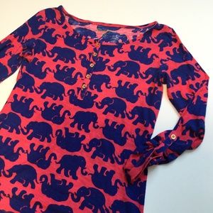 Lilly Pulitzer Pink/Blue Elephant Shirt